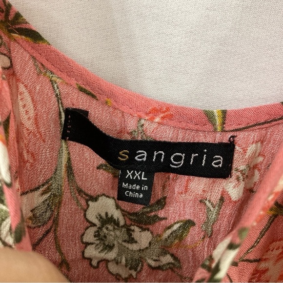 New Sangria Mauve Pink Floral Ruffle High Low Maxi Dress size XXL - Picture 3 of 11